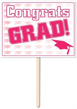 Plastic Congrats Grad Yard Sign