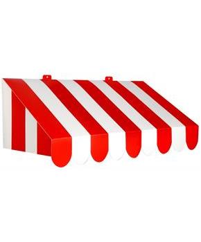 3-D Red & White Awning Wall Decoration