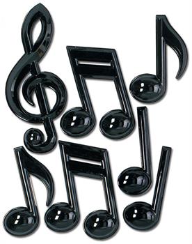 Black Plastic Musical Notes