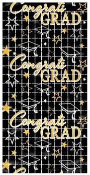 Congrats Grad Metallic Square Curtain