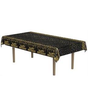 Metallic Happy Birthday Tablecover