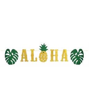 Glittered Aloha Streamer