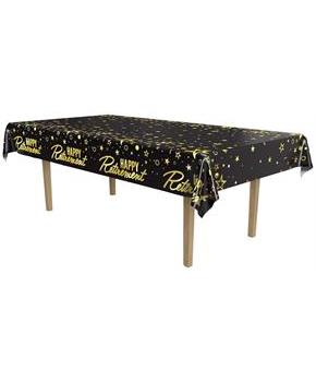 Metallic Happy Retirement Tablecover