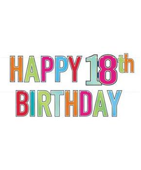 Foil Happy "18th" Birthday Streamer