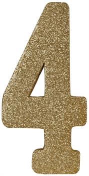3-D Glittered "4" Centerpiece