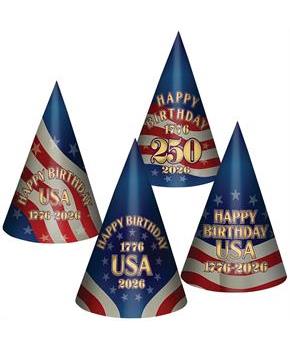 Pkgd Semiquincentennial Cone Hats