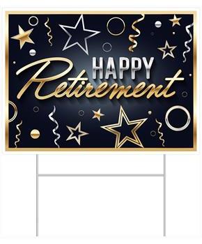 Plastic Happy Retirement Yard Sign