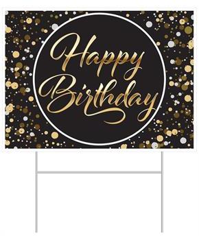 Plastic Happy Birthday Yard Sign