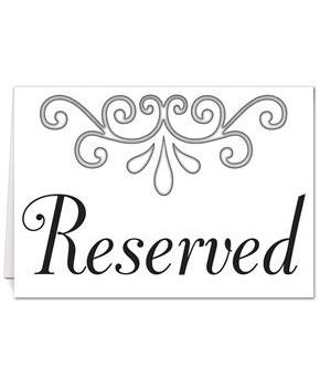 Reserved Table Cards