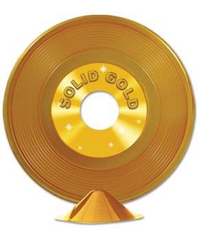 Gold Plastic Record Centerpiece