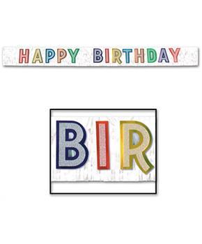 Metallic Happy Birthday Banner