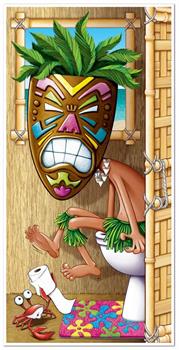 Tiki Man Restroom Door Cover