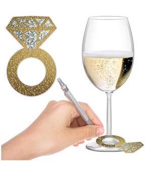 Diamond Ring Wine Glass Markers