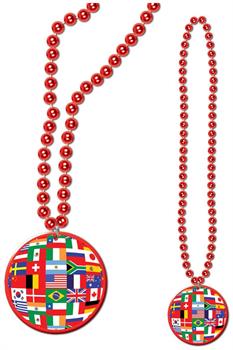 Beads w/International Flag Medallion