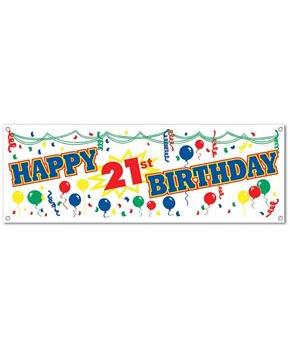 Happy "21st" Birthday Sign Banner