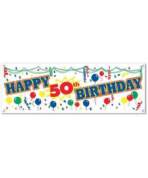 Happy "50th" Birthday Sign Banner