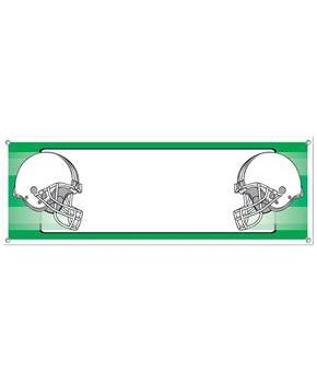 Opposing Helmets Sign Banner