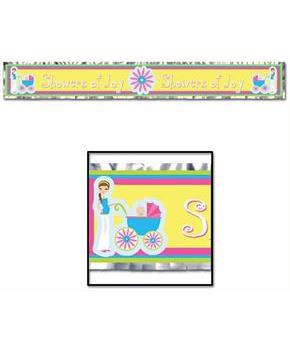 Metallic Showers Of Joy Fringe Banner
