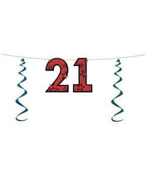 "21" Glittered Streamer