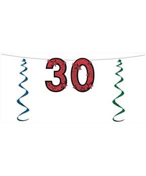 "30" Glittered Streamer