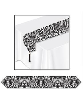 Printed Zebra Print Table Runner