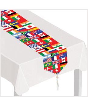 Printed International Flag Table Runner