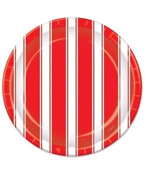 Red & White Stripes Plates