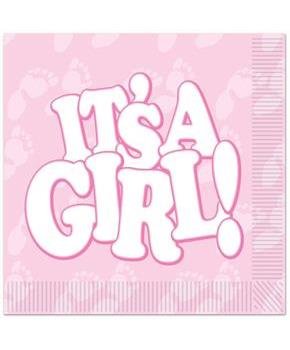 It's A Girl! Beverage Napkins