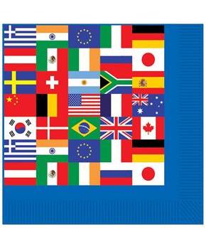 International Flag Beverage Napkins