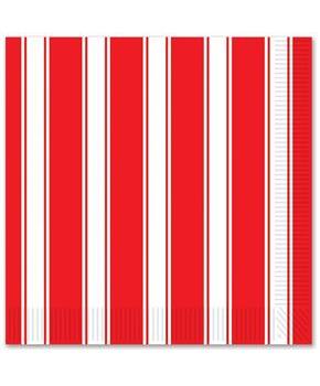 Red & White Stripes Beverage Napkins