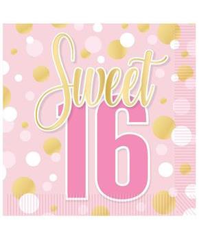 Sweet 16 Beverage Napkins