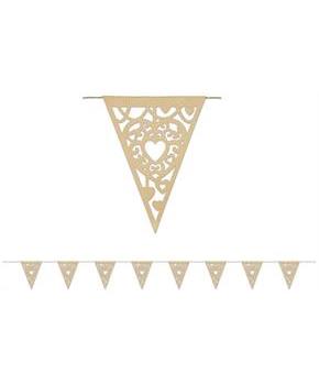 Die-Cut Kraft Paper Heart Pennant Banner