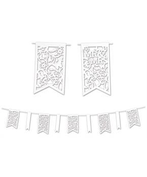 Die-Cut Mr & Mrs Pennant Banner