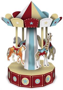 3-D Vintage Circus Carousel Centerpiece