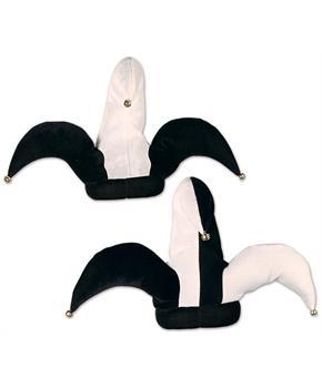 Plush Black & White Jester Hats