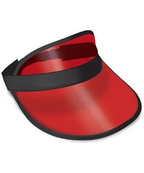 Clear Red Plastic Dealer's Visor