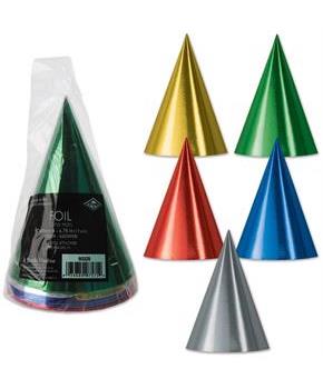 Pkgd Foil Cone Hats
