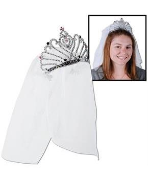 Plastic Bride To Be Tiara w/Veil