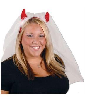 Devil Horns Headband w/Veil