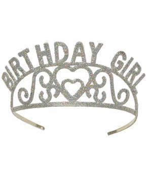 Glittered Metal Birthday Girl Tiara