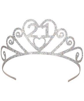 Glittered Metal "21" Tiara