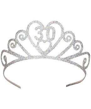 Glittered Metal "30" Tiara