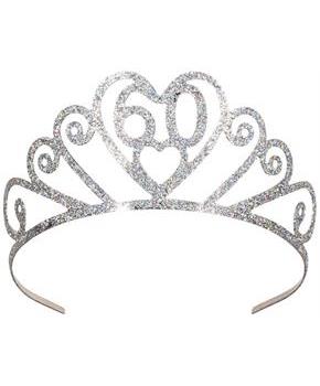 Glittered Metal "60" Tiara
