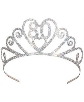 Glittered Metal "80" Tiara