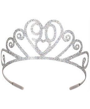 Glittered Metal "90" Tiara