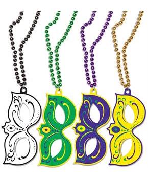 Mardi Gras Masks w/Beads