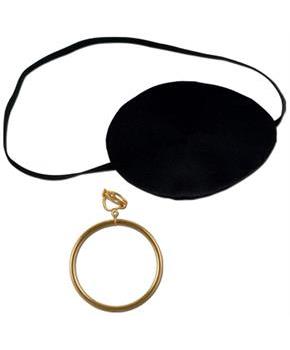 Pirate Eye Patch w/Plastic Earring