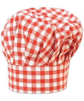 Gingham Fabric Chef's Hat