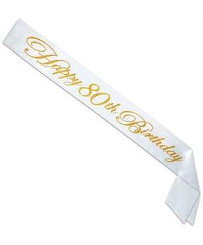 Gltrd Happy "80th" Birthday Satin Sash
