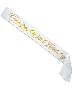 Gltrd Happy "90th" Birthday Satin Sash